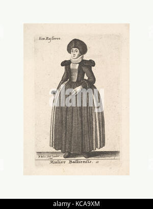 Mulier Basiliensis (femme de Bâle) ; Wenceslaus Hollar, 1644, Banque D'Images