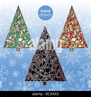 Arbre de Noël stylisé holidays illustrations vectorielles. Illustration de Vecteur