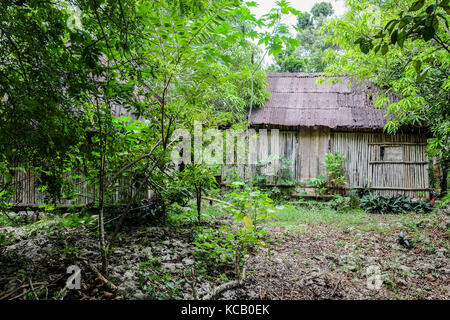 Hut village maya dans la jungle près de l'habitation Ek Balam mexique Banque D'Images