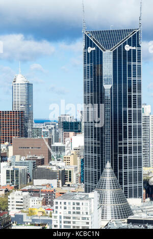 Melbourne Central Tower et le cône de verre, monuments de Victoria de Melbourne en Australie. Banque D'Images