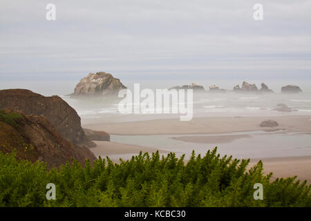 Face rock beach de Bandon, Oregon Banque D'Images