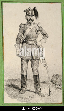 Dessins et estampes, Print, du soldat avec sa main sur la tête de son épée, l'artiste, Victor Adam, Français, 1801-1866 Banque D'Images
