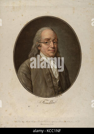 Dessins et estampes, Print, Portrait de Franklin, après Vanloo, Artiste, après, Pierre Michel Alix, Carle Vanloo (Charles André) Banque D'Images