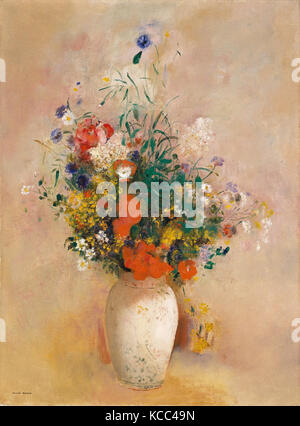 Vase de fleurs (fond rose), Odilon Redon, ca. 1906 Banque D'Images