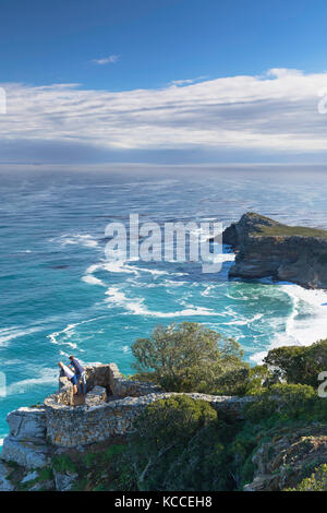 Les touristes à la pointe du cap, cape point national park, Cape Town, Western Cape, Afrique du Sud Banque D'Images
