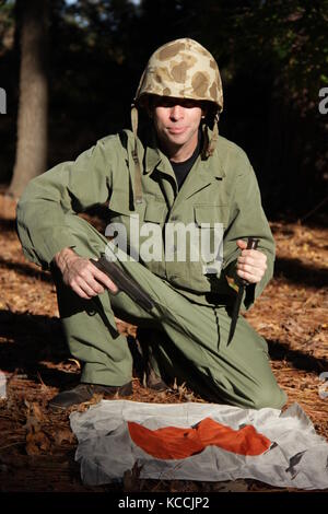 La deuxième guerre mondiale, des objets militaires & reenactment Banque D'Images