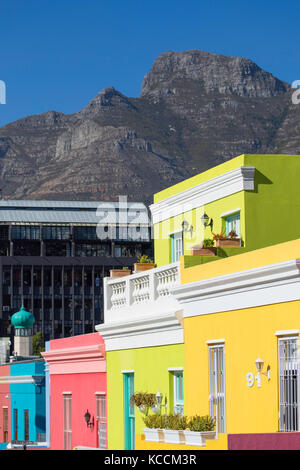 Maisons colorées à bo kaap, Cape Town, Western Cape, Afrique du Sud Banque D'Images