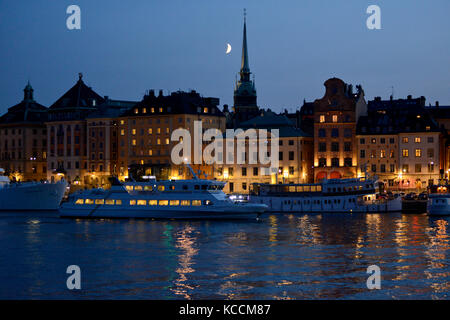 Ville de Stockholm et le lac Malaren, Suède Banque D'Images