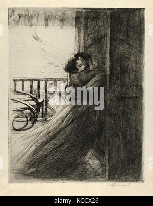 Dessins et estampes, Print, l'amour, la femme, l'artiste, Paul-Albert Besnard, Française, Paris 1849-1934, Paris, Paul-Albert Besnard Banque D'Images