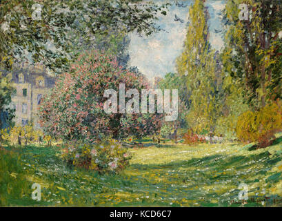 Paysage : Le Parc Monceau, 1876, huile sur toile, 23 1/2 x 32 1/2 in. (59,7 x 82,6 cm), peintures, Claude Monet (français, Paris Banque D'Images