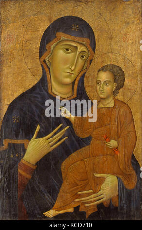 Vierge et l'enfant, Tempera sur bois, la masse d'or, dans l'ensemble 31 x 21 1/8 à 5/8. (80,3 x 53,7 cm) ; surface peinte 30 x 19 1/2 po Banque D'Images