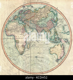 En 1801, Cary Site de l'hémisphère oriental, en Asie, en Afrique, en Australie , John Cary, 1754 - 1835, le cartographe anglais Banque D'Images