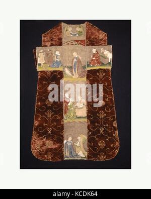 Chasuble de retour avec un Orphrey Cross, seconde moitié 15e siècle Banque D'Images