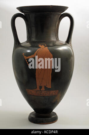 Amphore en terre cuite Nolan (jar), classique, ca. 460-450 av. J.-C., le grec, Grenier, Terre cuite ; rouge-figure, H. 30,30 cm., vases, avers Banque D'Images