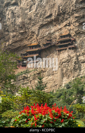 Temple suspendu, gorge jinxia, mt hengshan, Shanxi, Chine Banque D'Images