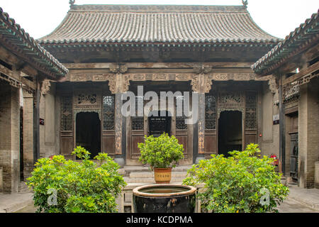 Cour extérieure à yangjiang tang hall à wang jingsheng, composé de la famille ville, Shanxi, Chine Banque D'Images