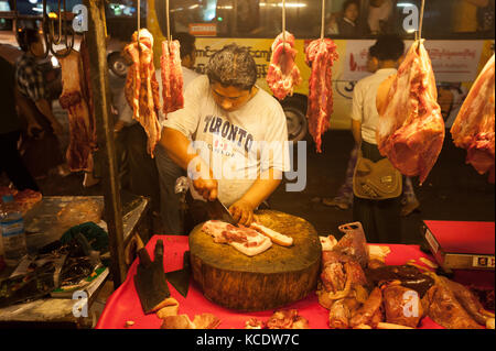 28.01.2017, Yangon, région de Yangon, République de l'Union du Myanmar, Asie - Un boucher de rue à Yangon. Banque D'Images