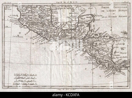 1780, Raynal et bonne carte de l'Amérique centrale et le sud du Mexique, Rigobert Bonne 1727 - 1794 Banque D'Images