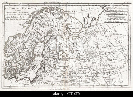 1780, Raynal et bonne carte de l'Europe du Nord et la Russie européenne, Rigobert Bonne 1727 - 1794 Banque D'Images