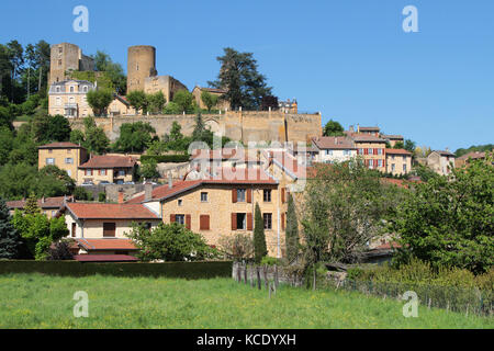 Vue générale sur le village et le château de Chatillon Banque D'Images