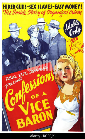 Aveux D'UN VICE-BARON 1943 Willis Kent Productions film (alias Skid Row) avec Lona Andre à droite Banque D'Images