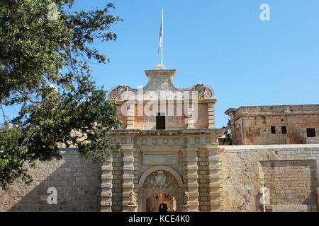 Entrée principale de Mdina à Malte. mdina est l'ancienne capitale de Malte Banque D'Images