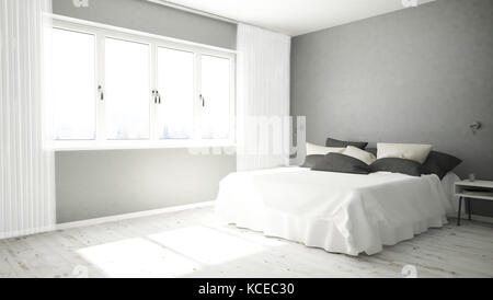 Rendu 3d de la chambre d'hôtel moderne Banque D'Images