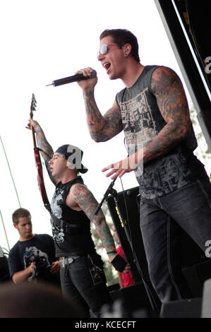 (L-R) Zacky Vengeance, Avenged Sevenfold en prestation au Vans Warped Tour 2007 au Home Depot Center de Carson, CA, pour le dernier jour de la tournée 2007 Banque D'Images