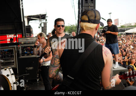 (L-R) Johnny Christ, M. Shadows, Zacky Vengeance de Avenged Sevenfold en prestation au Vans Warped Tour 2007 au Home Depot Center de Carson, CA, pour le dernier jour de la tournée 2007 Banque D'Images