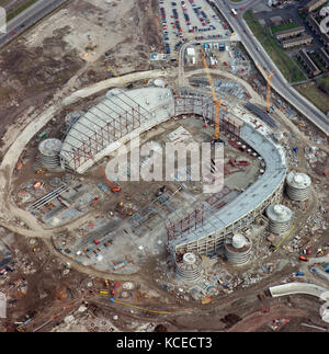 City of manchester stadium, Manchester. Une vue aérienne de la ville de Manchester stadium pendant les premières étapes de la construction. cette nouvelle 41 000 capa Banque D'Images