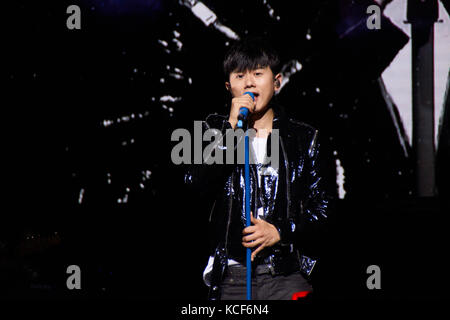 London, UK, 4 octobre 2017. zhang jie concert à l'O2 dans le cadre d'indigo le son de mon cœur world tour. Crédit : Calvin tan/Alamy live news Banque D'Images