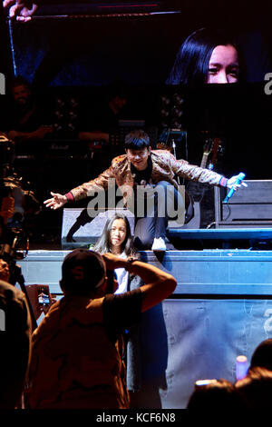 London, UK, 4 octobre 2017. zhang jie concert à l'O2 dans le cadre d'indigo le son de mon cœur world tour. Crédit : Calvin tan/Alamy live news Banque D'Images