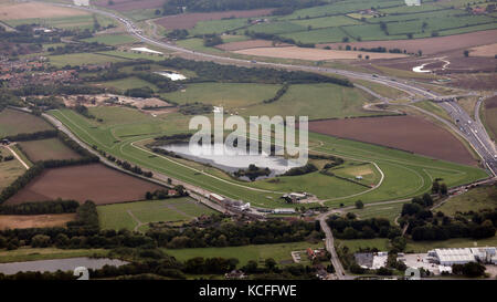 Vue aérienne de l'Hippodrome de Catterick, North Yorkshire, UK Banque D'Images