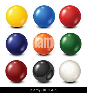 Billard pool, loterie,boules collection. snooker. fond blanc. vector illustration. Illustration de Vecteur