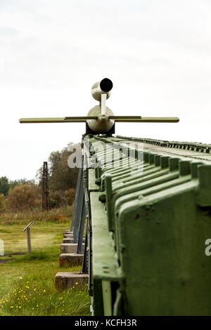 Peenemuende, Allemagne - 21 septembre 2017 : le territoire de l'armée centre de recherche. ww-ii mis au point v-1 et V-2. vue de la v-1 en vol de missiles. Banque D'Images