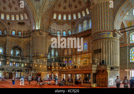 Sultan Ahmet Camii, la Mosquée Bleue, Istanbul, Turquie Banque D'Images