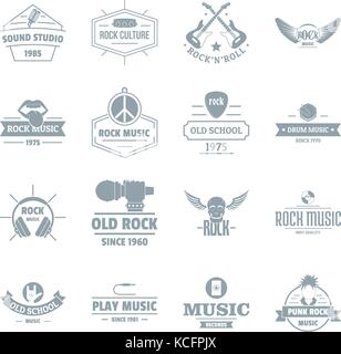 Logo de la musique rock, le style simple icons set Illustration de Vecteur