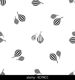 Trachyspermum ammi seamless pattern black Illustration de Vecteur
