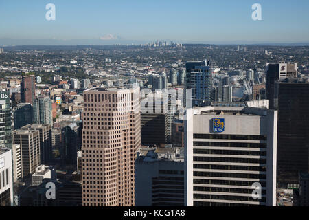 Amérique du Nord, Canada, Colombie-Britannique, Vancouver, high angle view près du port de Vancouver, les toits de la ville. Banque D'Images