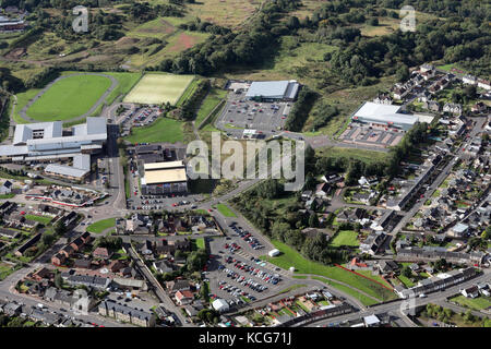 Vue aérienne de Larkhall Academy, Centre de Loisirs & Banque D'Images