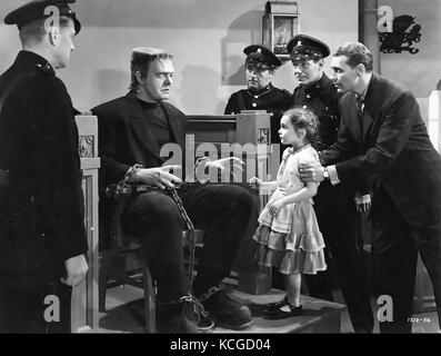 Le FANTÔME DE FRANKENSTEIN 1942 Universal Pictures film d'horreur avec Lon Chaney Jr comme le monstre ici dans la scène du procès Banque D'Images