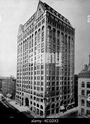 États-unis d'Amérique, la construction de temples maçonniques à Chicago, état de l'Illinois, l'amélioration numérique reproduction d'une photo historique de l'année 1899 (estimé) Banque D'Images