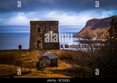 La construction ronde, île de Skye, Écosse Banque D'Images