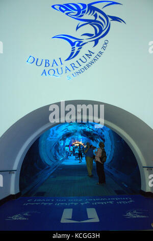 Aquarium de Dubaï dans le Mall of the Emirates, Dubaï, Émirats arabes Unis Banque D'Images