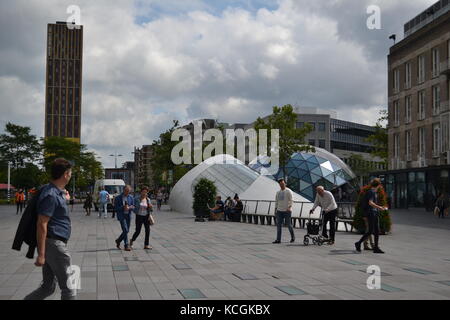 Des ville d'Eindhoven. Sécurité des piétons et l'équipement de contrôle de la circulation Banque D'Images