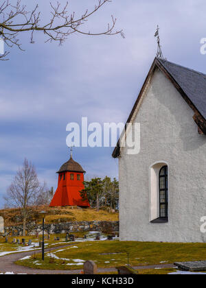 Eglise de Vidbo, à l'extérieur d'Odensala, Märsta dans la municipalité de Sigtuna, au nord de Stockholm en Suède, en Europe. Banque D'Images