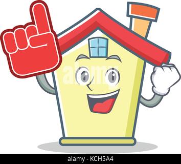 Doigt de mousse style cartoon character house Illustration de Vecteur