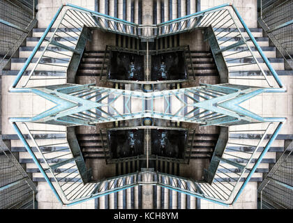 Une vue d'Escher-comme en cage d'escalier en plein air dans la région de wembly Banque D'Images