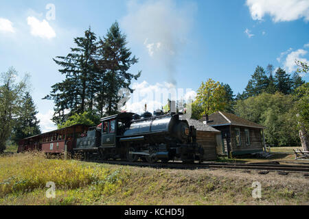 25 locomotive à vapeur au BC Forest Discovery Centre de Duncan, en Colombie-Britannique, Canada. Banque D'Images