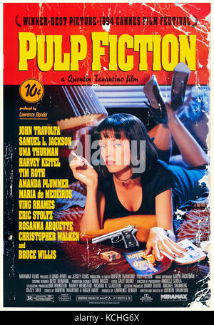 Pulp Fiction (1994) réalisé par Quentin Tarantino avec John Travolta, Uma Thurman, Samuel L. Jackson et Bruce Willis. Gangsters, fierté et le bizarre superbes dans une violente et drôle d'œuvre de Tarantino. Banque D'Images